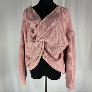 PINK WRAP SWEATER